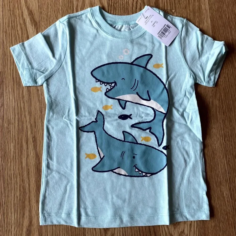 Carter's Shark and Fish Tee Blue 18 Months